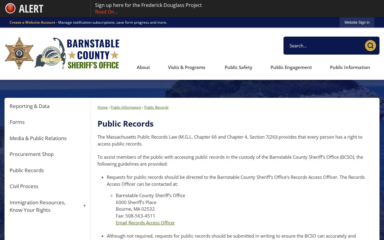 Barnstable County BCCF booking record request page
